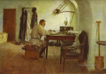  1891 Pintura al %c3%b3leo - León Tolstoi en su estudio 1891 Ilya Repin